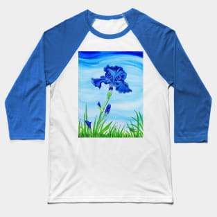 Blue Bearded Iris Baseball T-Shirt